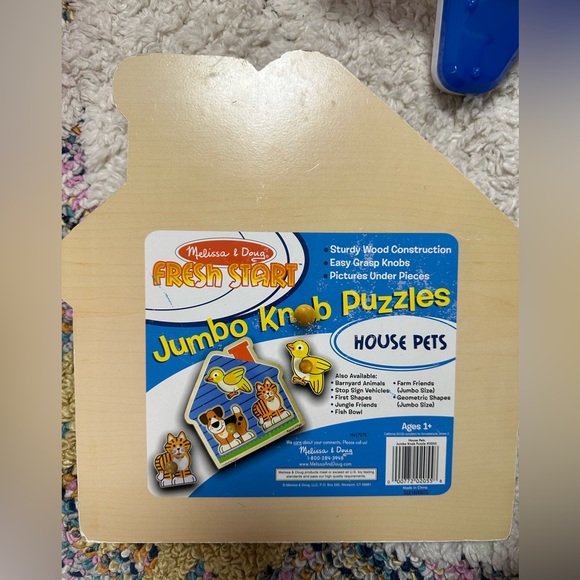 Melissa & Doug House Pets Jumbo Knob Puzzle - 3 Pieces / Pre-owned - Picture 2 of 3